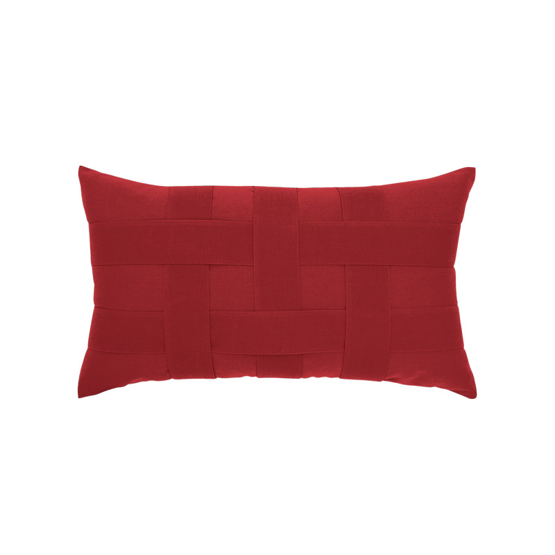 Basketweave Rouge Lumbar Pillow