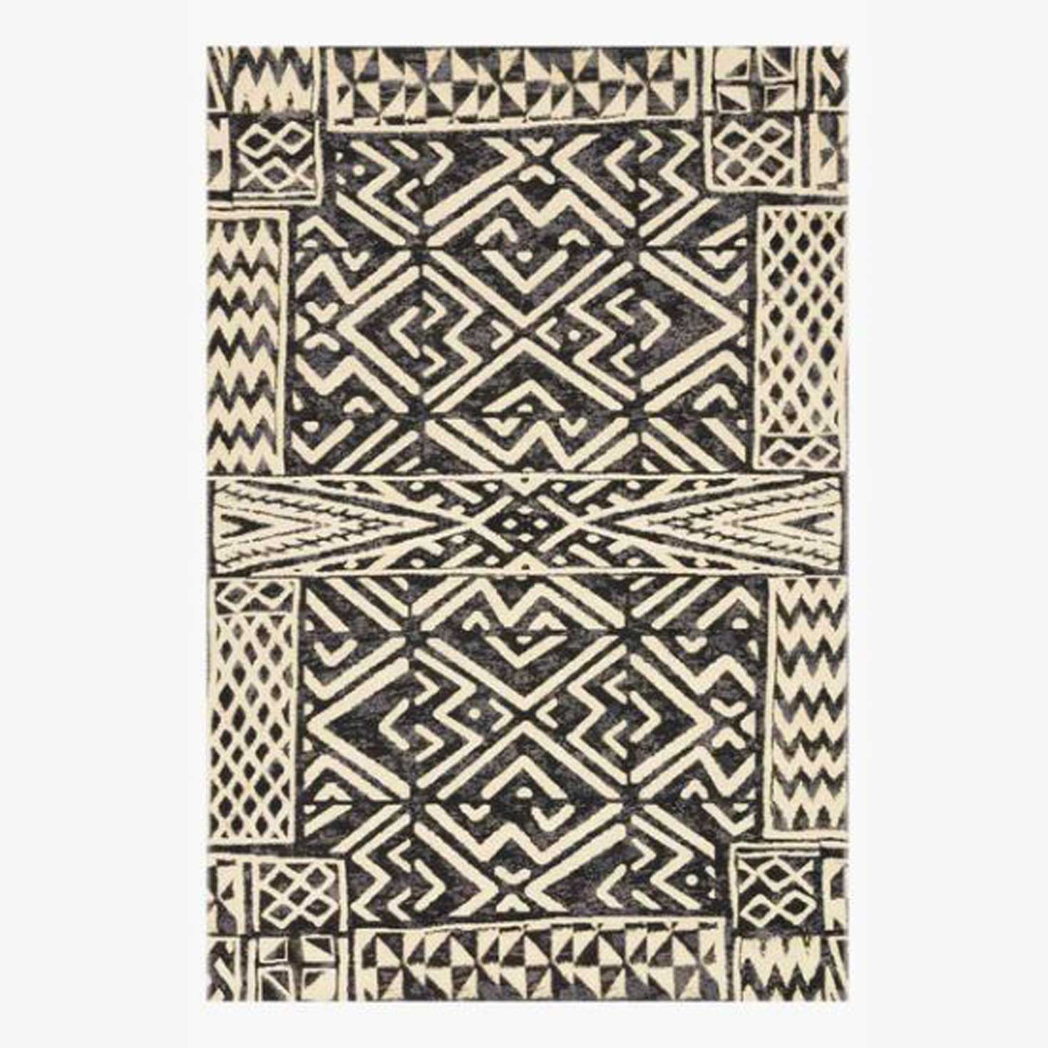 Mika Ivory/Black 8x11 Rug