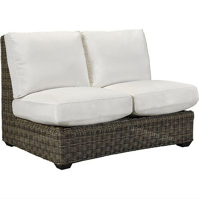 Oasis Cushion Armless Loveseat - Vesper Pebble